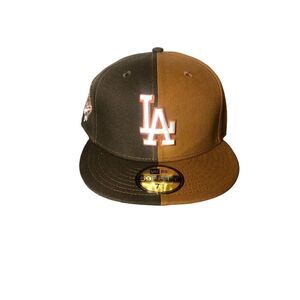 New Era Los Angeles Dodgers Split 59FIFTY Fitted Hat Cap Size 7 3/4